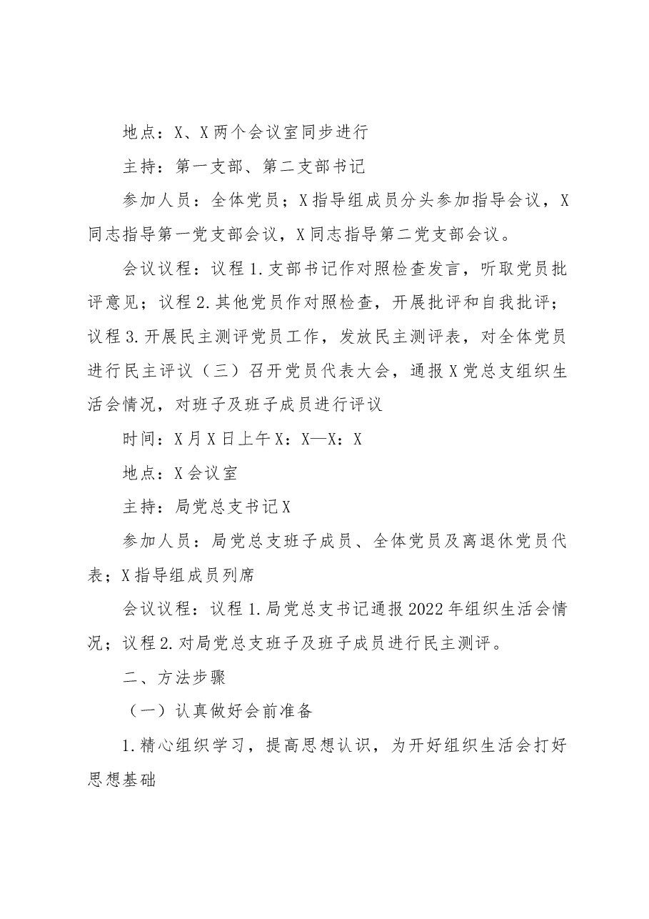 2022年组织生活会及民主评议党员工作方案.docx,第2页预览