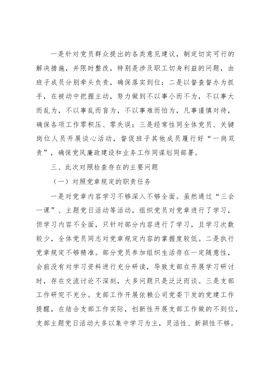 国企党支部年度组织生活会党支部检视材料.docx，第4页预览