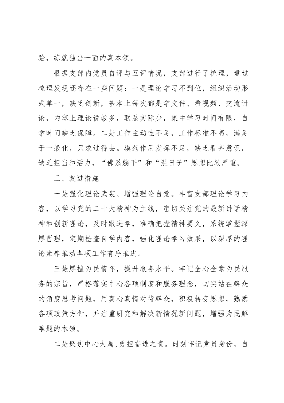 党支部2022年组织生活会情况汇报.docx,第3页预览