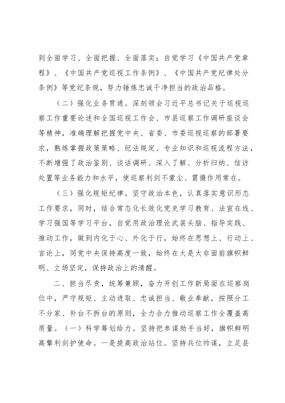 县委巡察办主任2022年述职述廉述德工作报告.docx,第2页预览