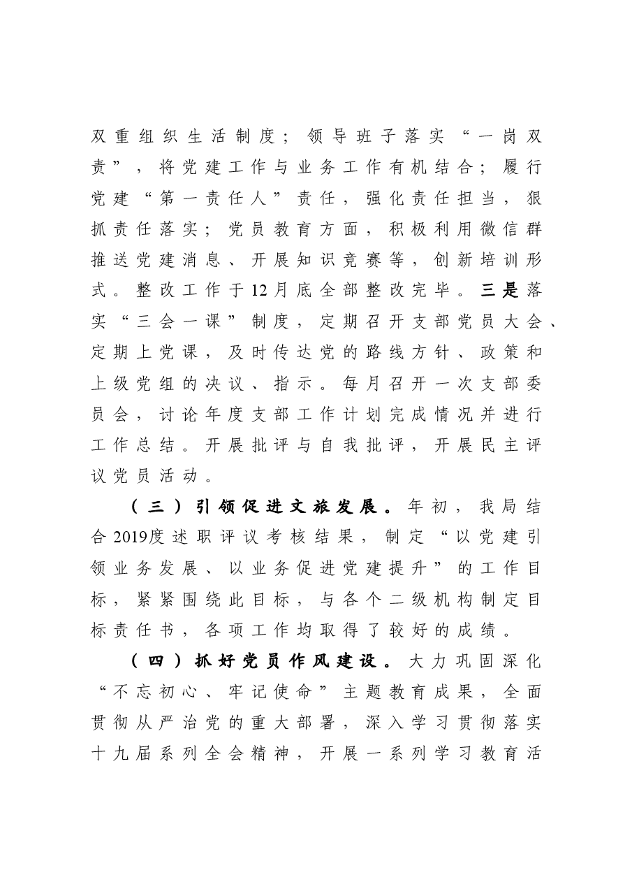 年终12:文旅局党组书记抓基层党建工作述职报告.docx,第3页预览