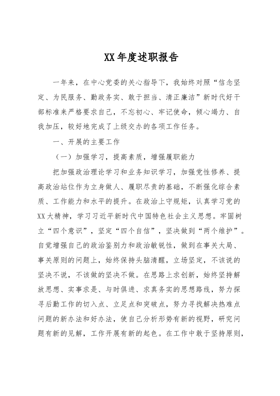 XX年度述职报告.docx,第1页预览