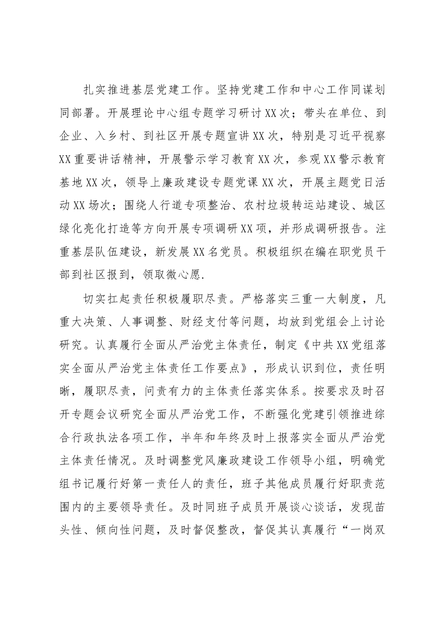 综合行政执法部门党组书记年度抓基层党建工作述职报告.docx,第2页预览
