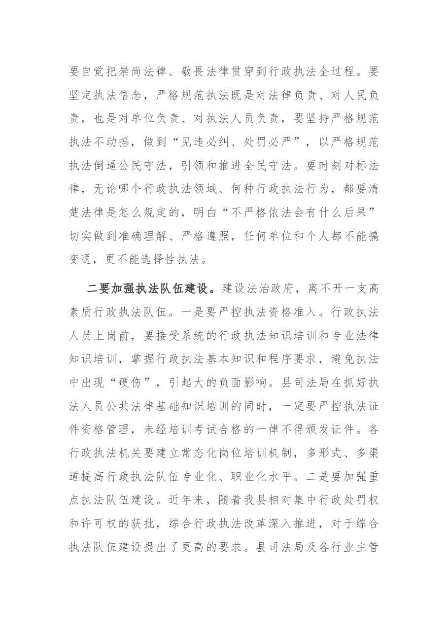 在依法治县委员会执法协调小组第一次会议上的讲话.docx,第3页预览