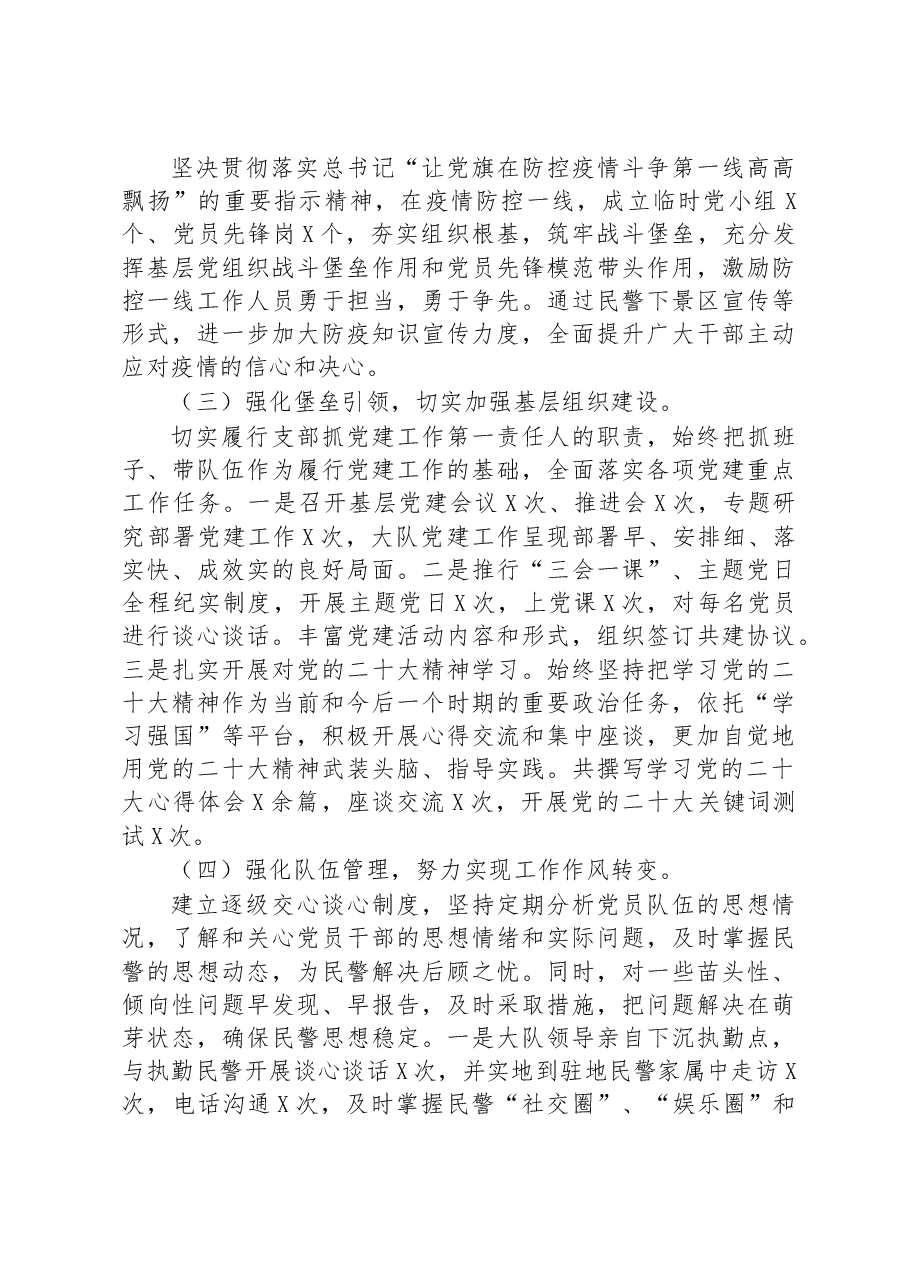公安所属大队党支部书记2022年抓基层党建工作述职报告.docx,第2页预览