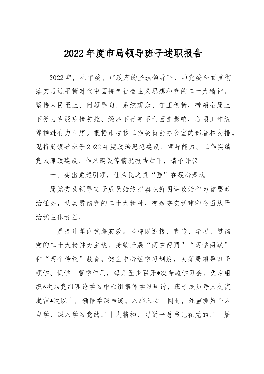 2022年度市局领导班子述职报告.docx,第1页预览