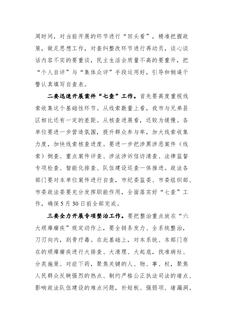 在全市政法队伍教育整顿领导小组第三次(扩大)会议暨查纠整改环节重点工作推进会议上的讲话.docx,第4页预览