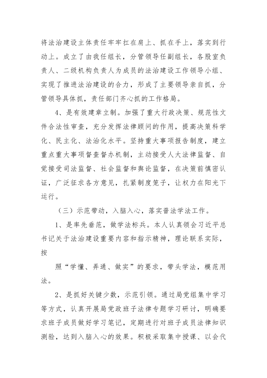 党组书记、局长2022年党政主要负责人法治建设述职报告.docx,第3页预览