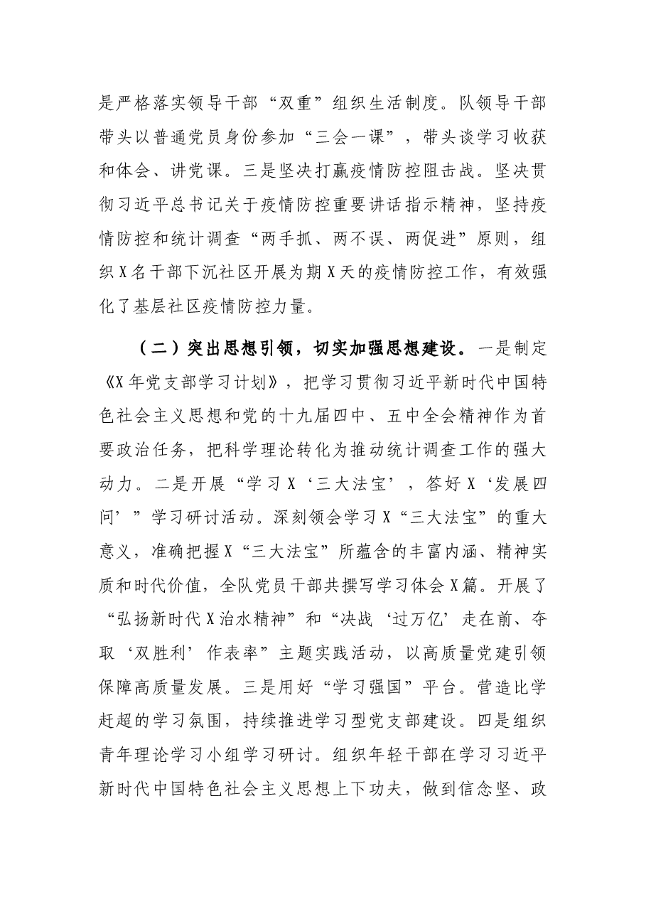 统计局调查队党支部书记2021年度述职报告.docx,第2页预览