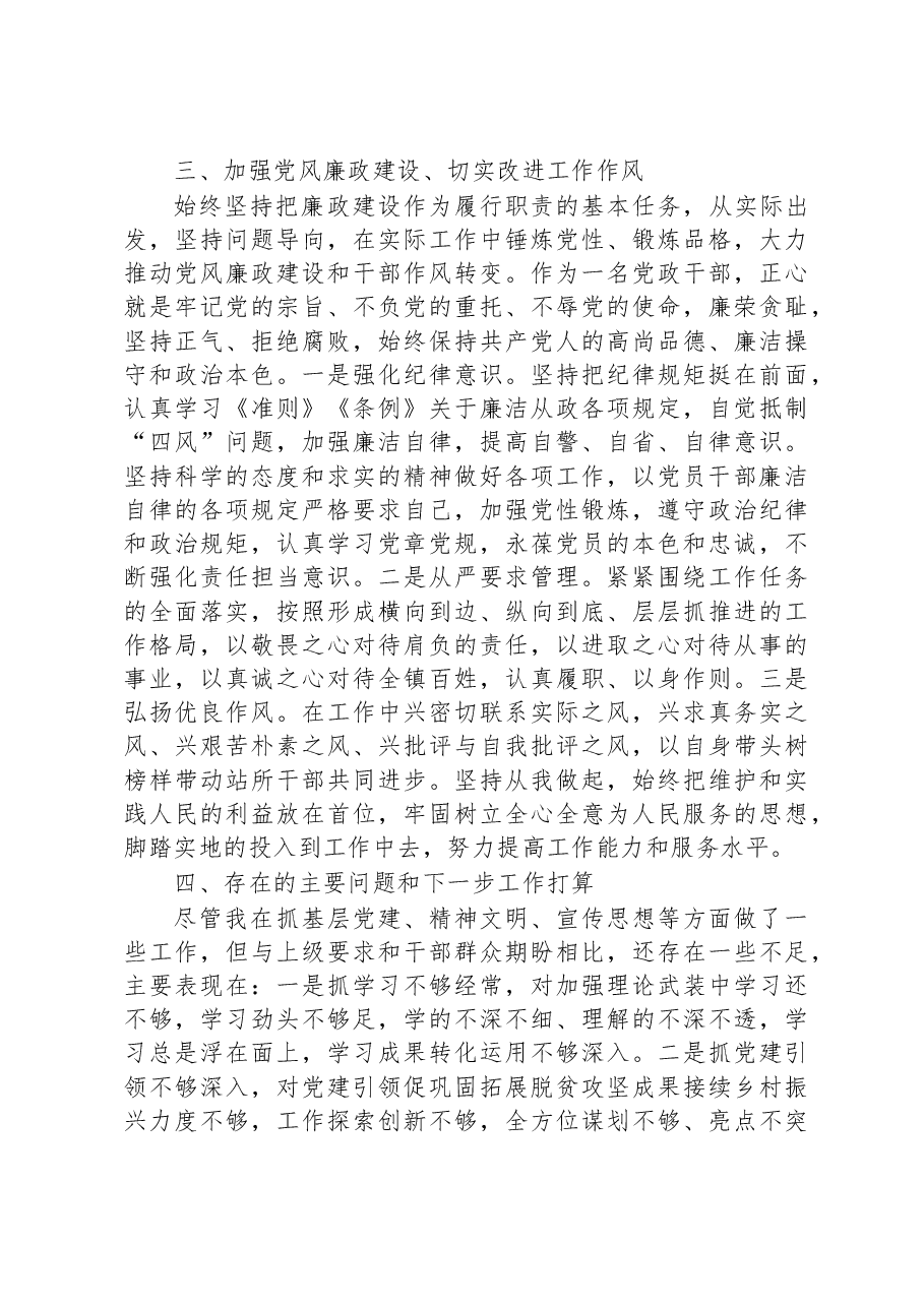 乡镇挂职党委副书记2022年度述职述廉报告.docx,第4页预览