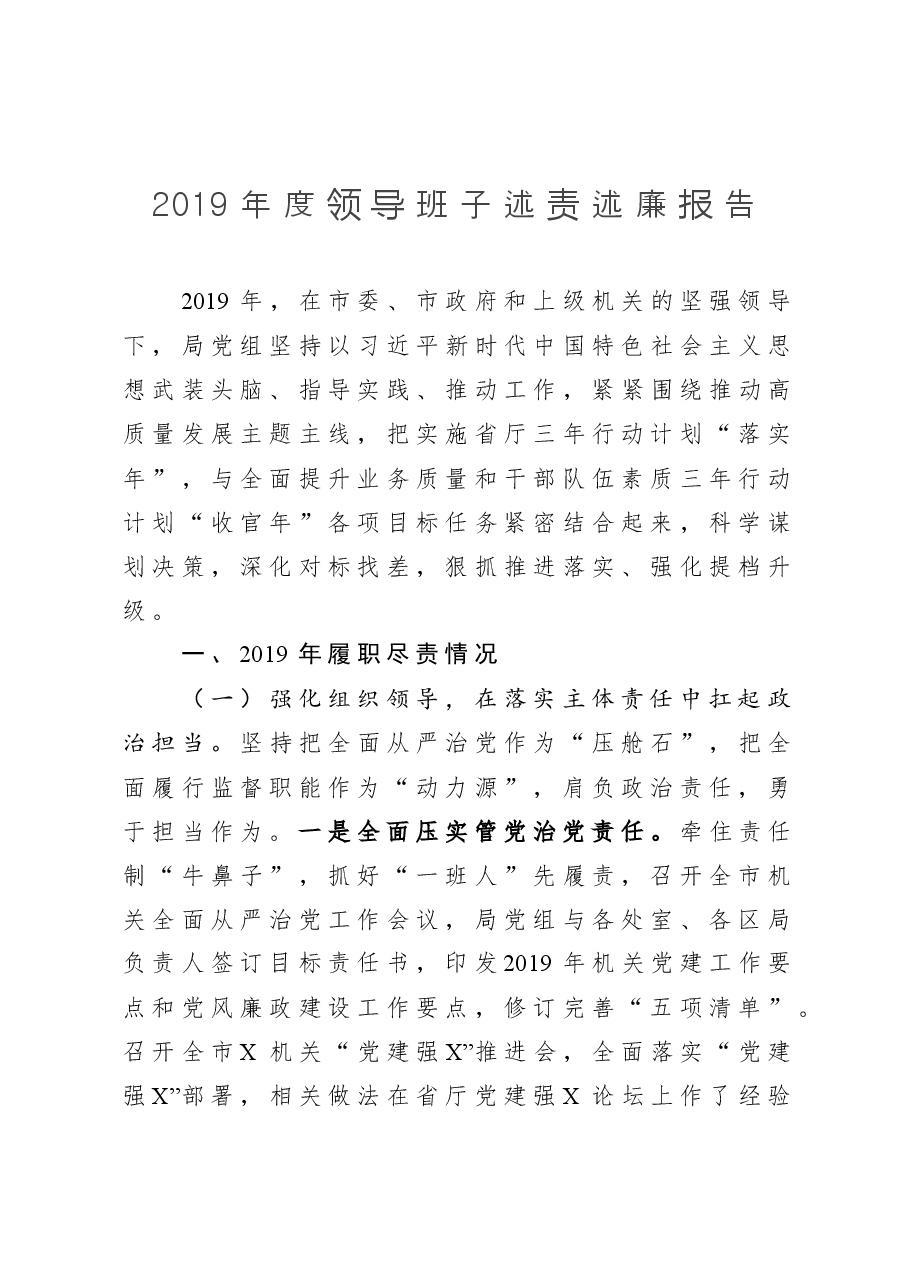 2019年度领导班子述责述廉报告.docx,第1页预览