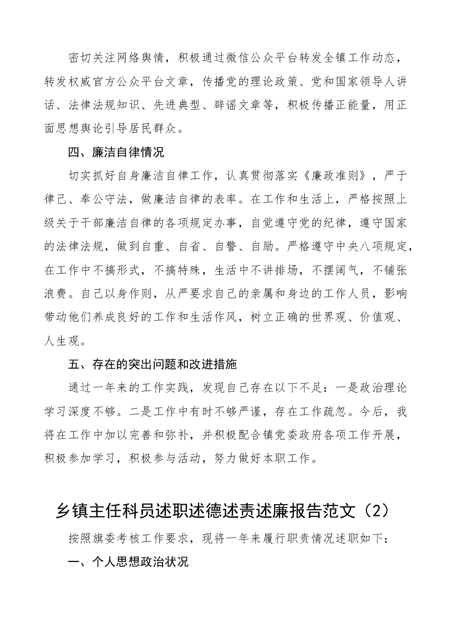 (4篇)乡镇主任科员述职述德述责述廉报告范文.docx,第2页预览