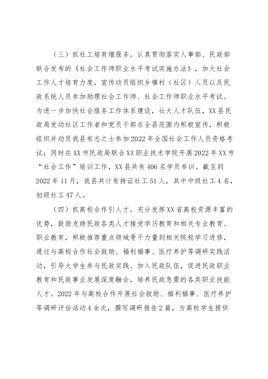 县民政局人才工作述职报告.docx,第2页预览