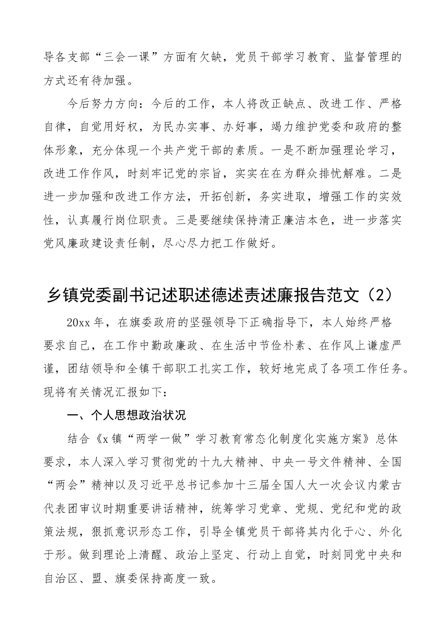 (4篇)乡镇党委副书记述职述德述责述廉报告范文.docx,第4页预览