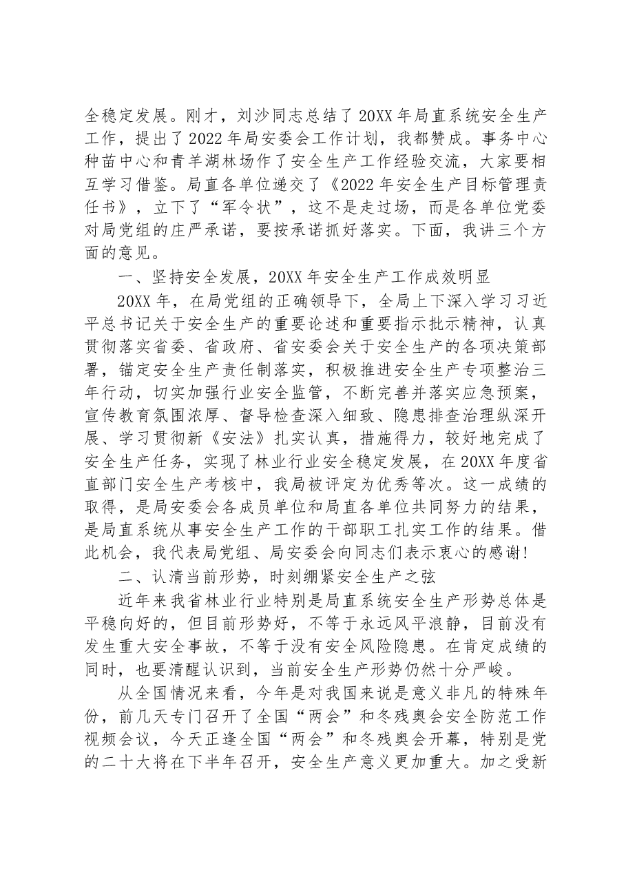 (4篇)2022年在安全生产工作会议上的讲话汇编.docx,第2页预览