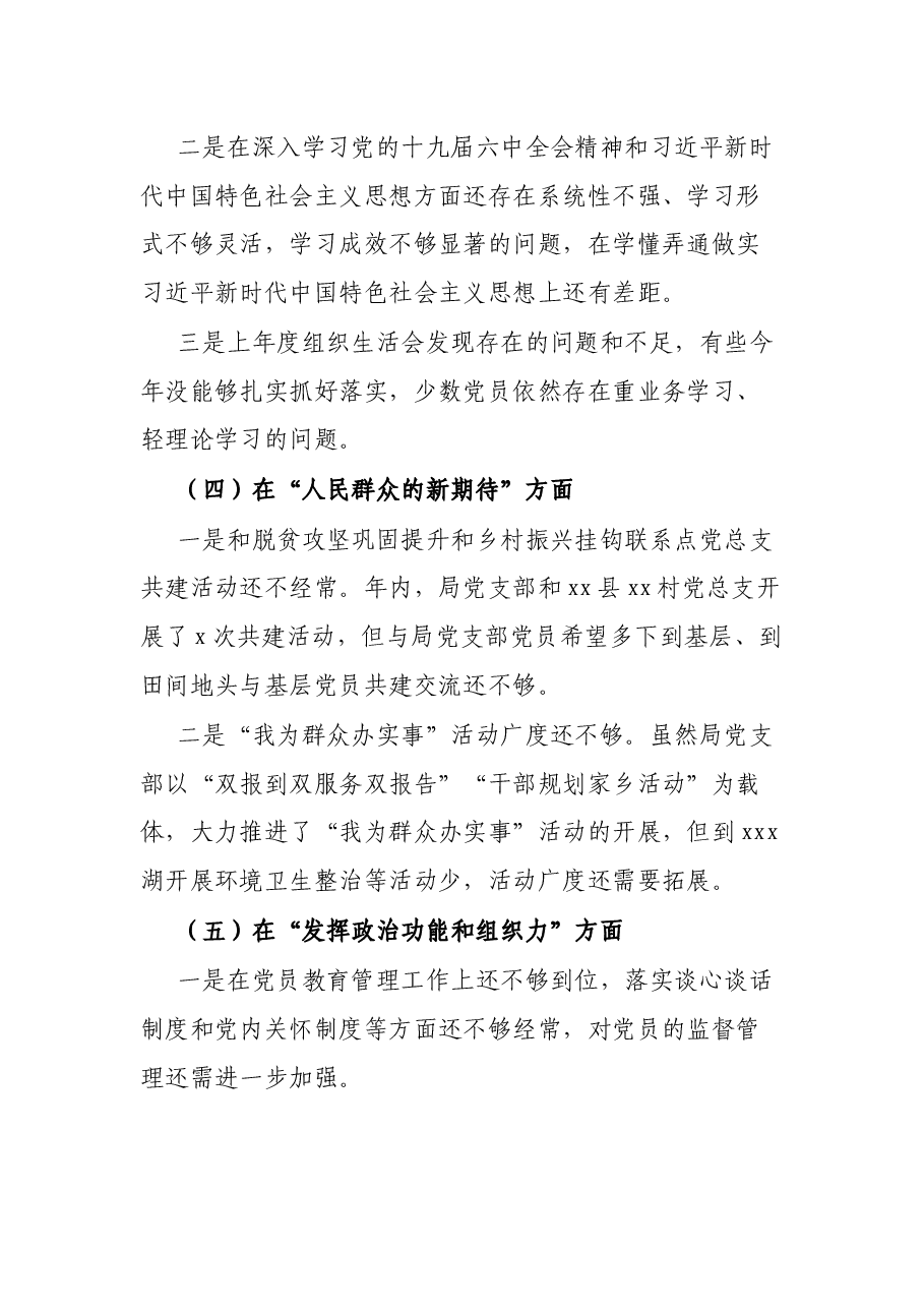 基层党支部班子2021年度组织生活会发言提纲.docx,第3页预览