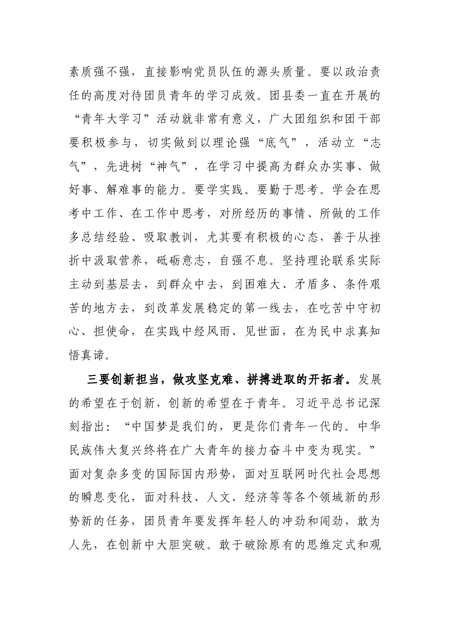 县委副书记在团代会闭幕式上的讲话.docx,第4页预览