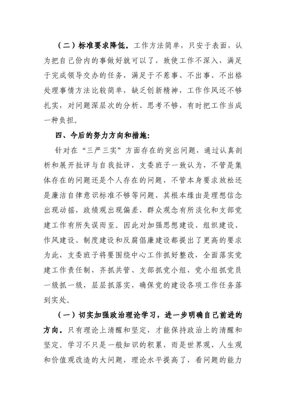 党支部“三严三实”专题民主生活会对照检查报告.docx,第4页预览
