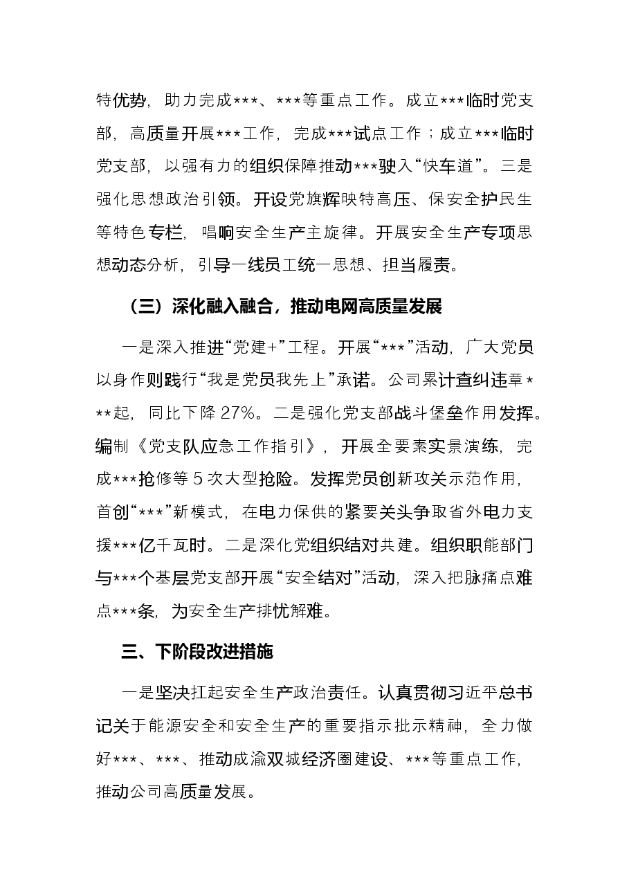 公司党委书记2021年抓安全工作述职报告.docx,第3页预览