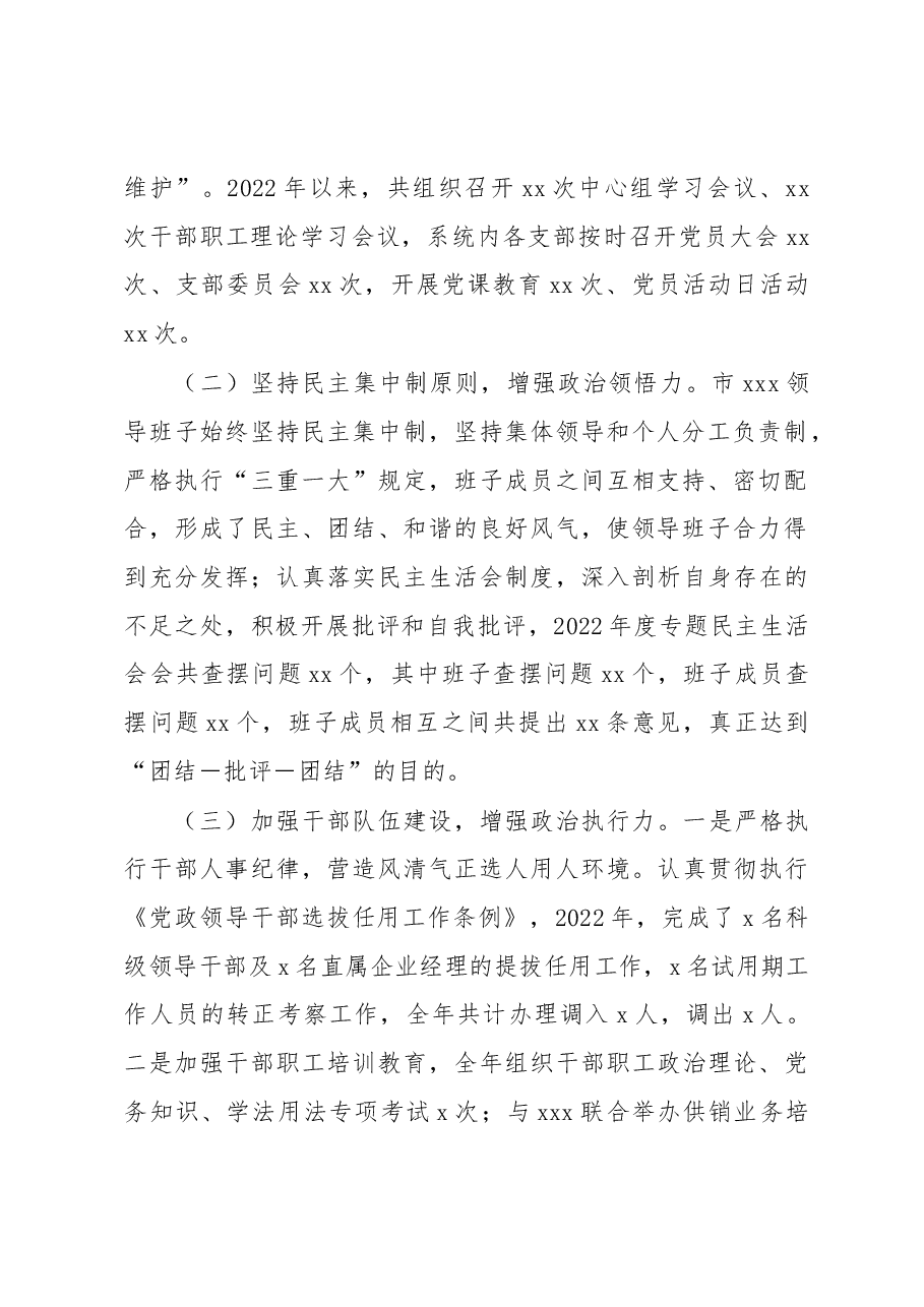 市XXX 2022年度领导班子述职述廉报告.docx,第2页预览