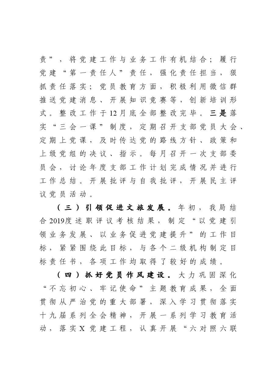 文旅局党组书记抓基层党建工作述职报告.docx,第3页预览