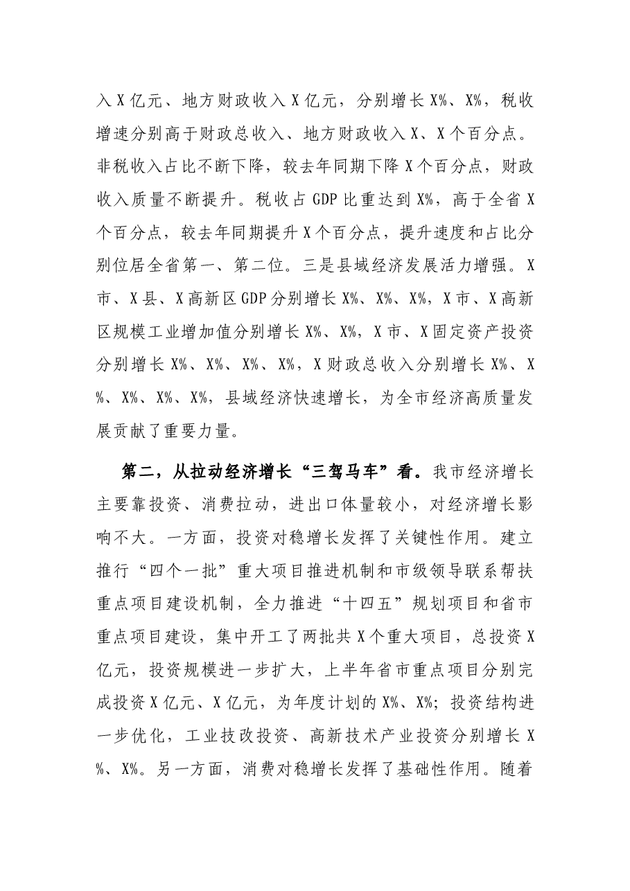 在全市经济形势分析推进会议上的讲话.docx,第2页预览