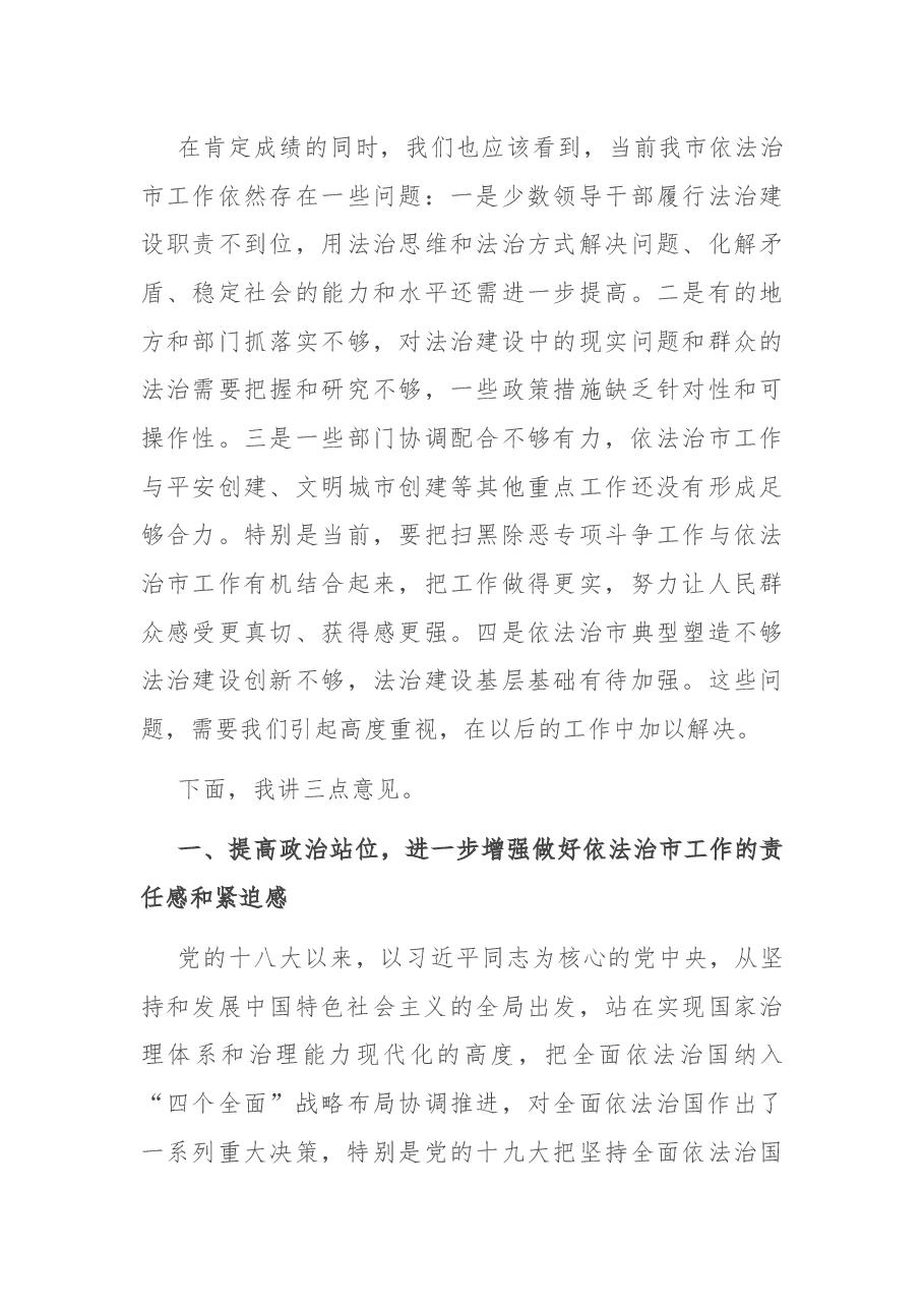 在市依法治市领导小组2021年第一次(扩大)会议上的讲话.docx,第3页预览