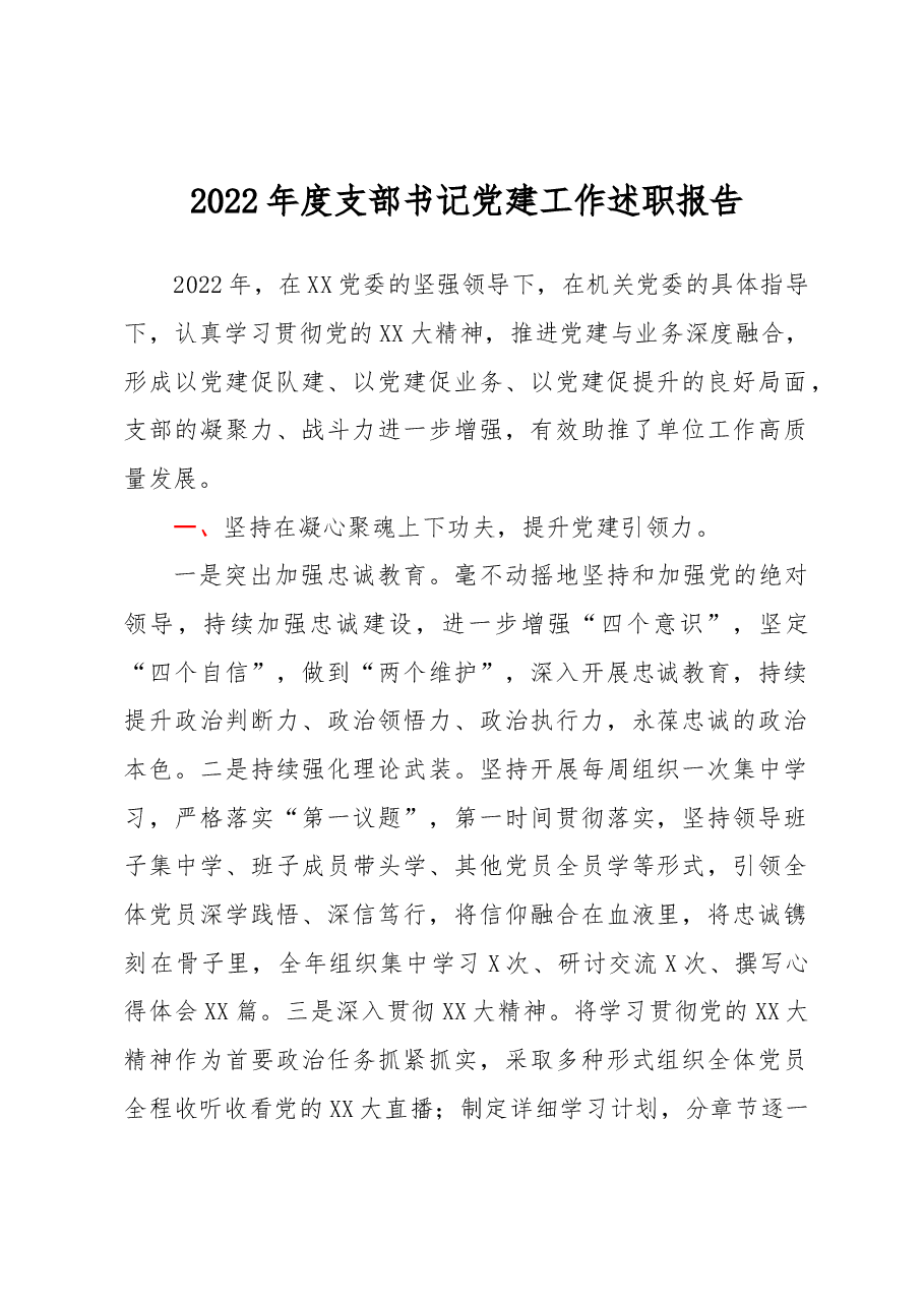 2022年度支部书记党建工作述职报告.docx,第1页预览