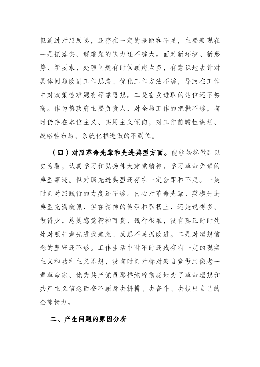 2021年度组织生活会个人对照检查材料(乡镇镇长).docx,第3页预览