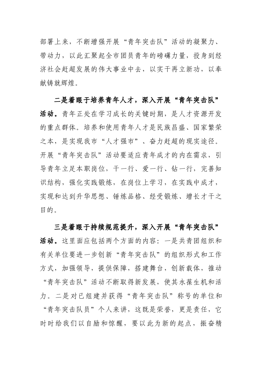 在市青年突击队誓师大会上的讲话.docx,第3页预览