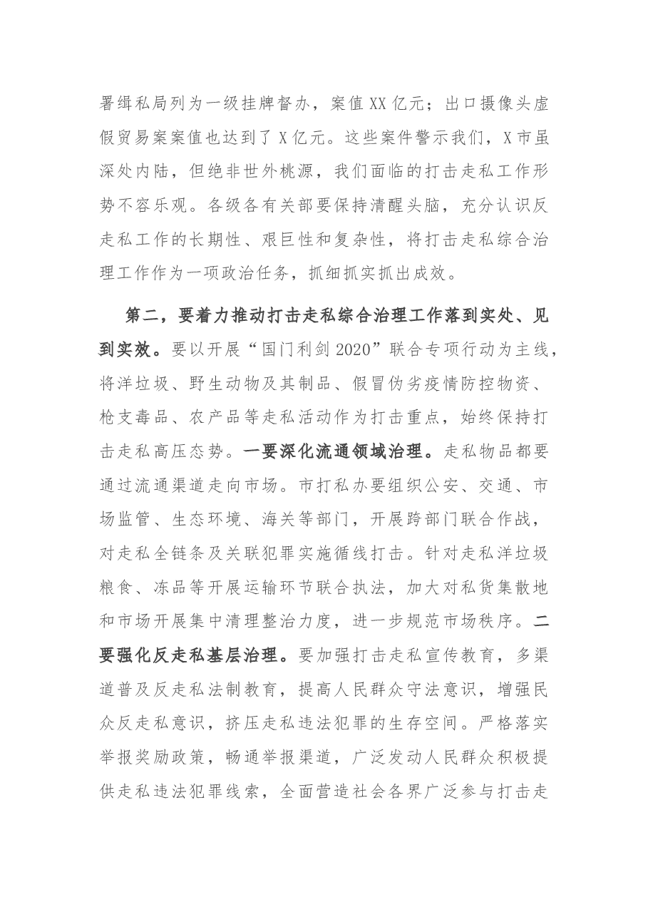 在全市打击走私综合治理工作会议上的讲话.docx，第2页预览