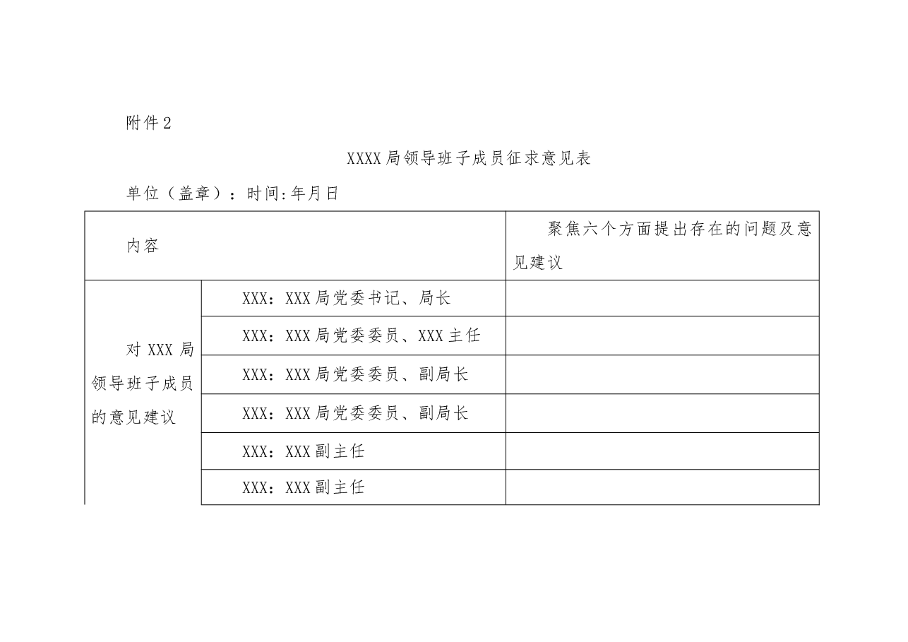 2022年度xxxx局党员领导干部民主生活会征求意见表.doc,第4页预览