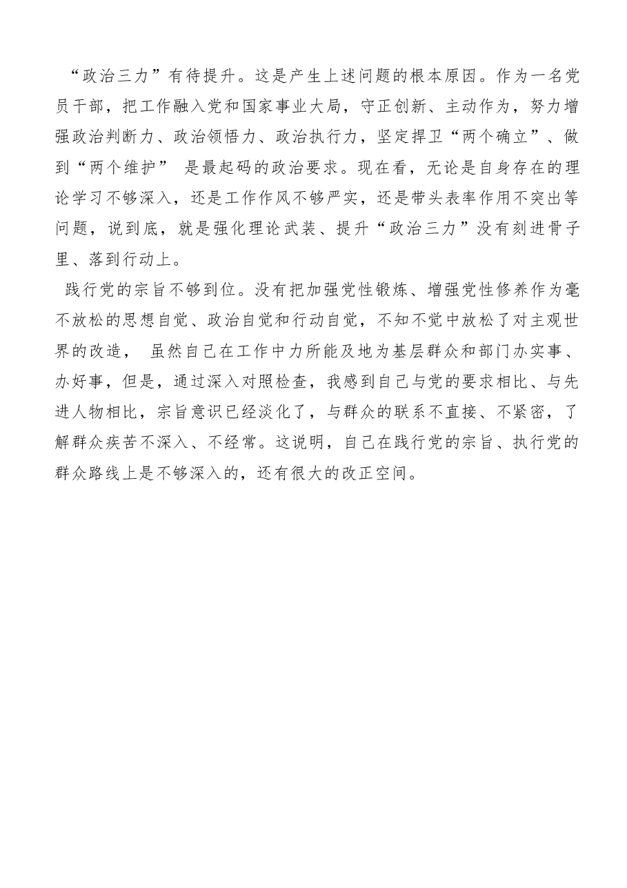 2022年度民主生活会领导干部个人发言提纲.docx,第3页预览