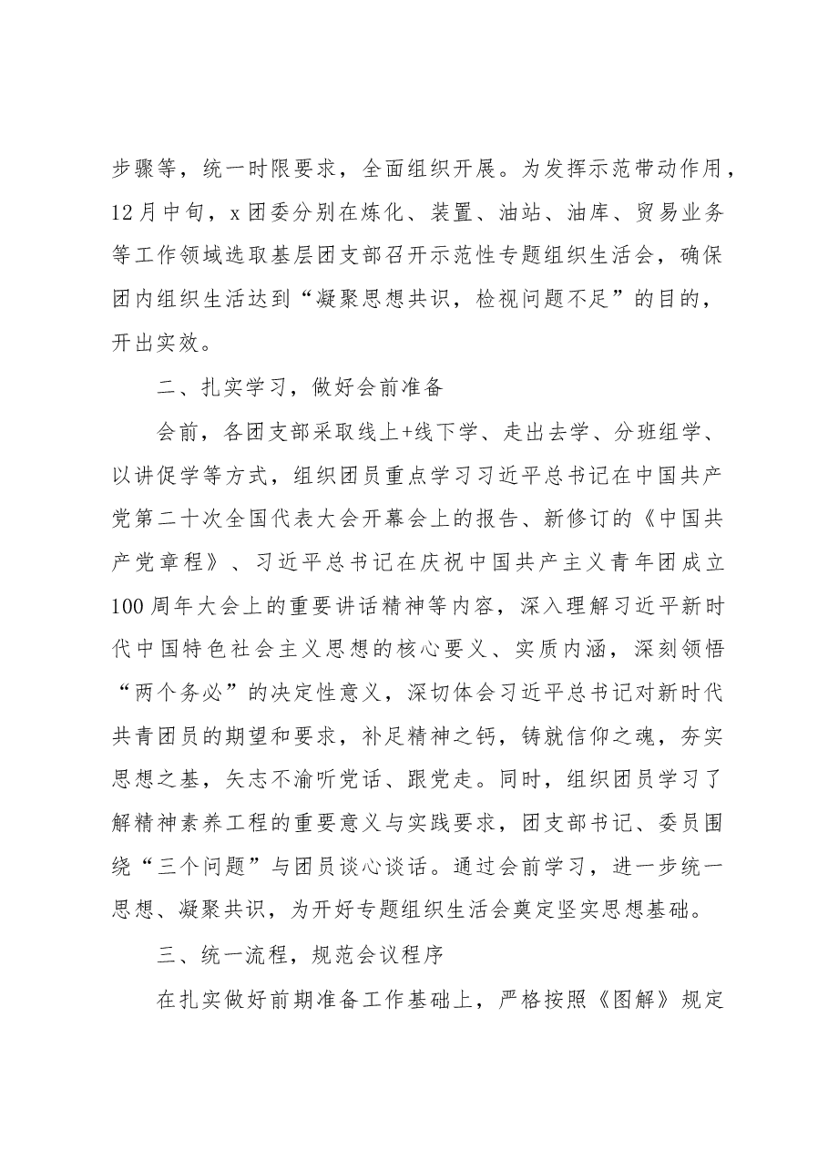 集团共青团2022年组织生活会开展情况汇报.docx,第2页预览