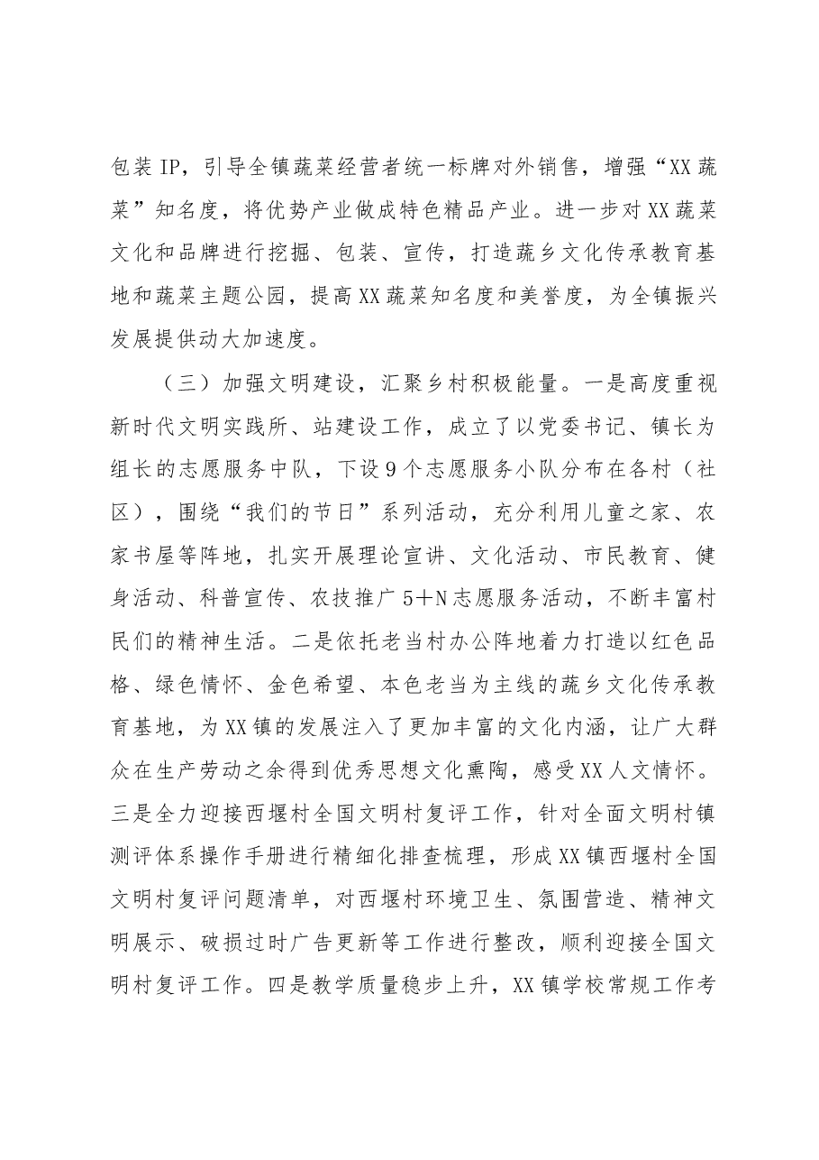 XX镇2022年度实施乡村振兴战略工作述职报告.docx,第3页预览