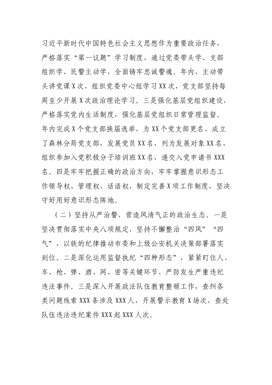 市公安局党委书记抓基层党建工作述职报告.docx，第2页预览