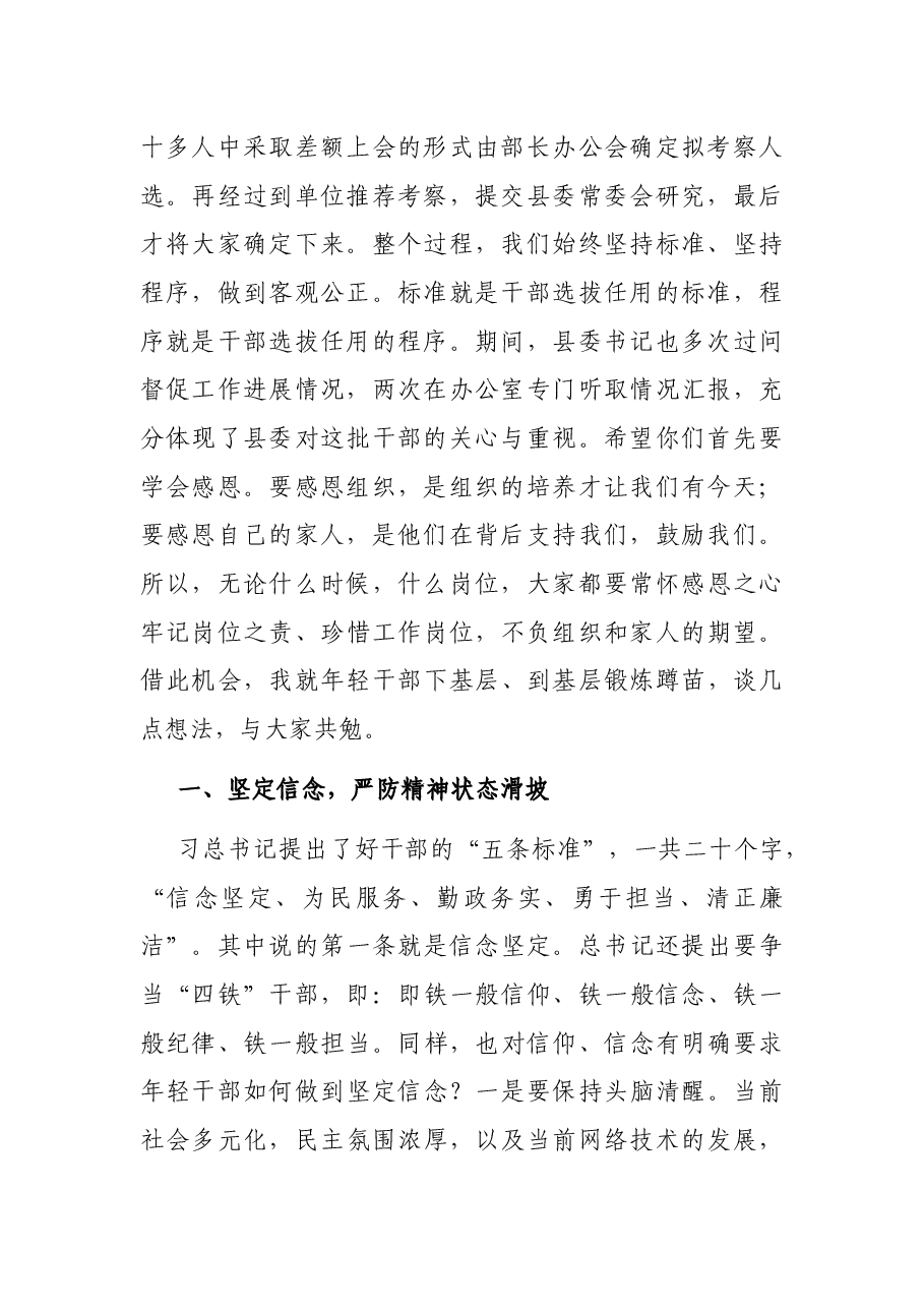 组织部长在县委干部调整集体谈话会上的讲话.docx,第2页预览