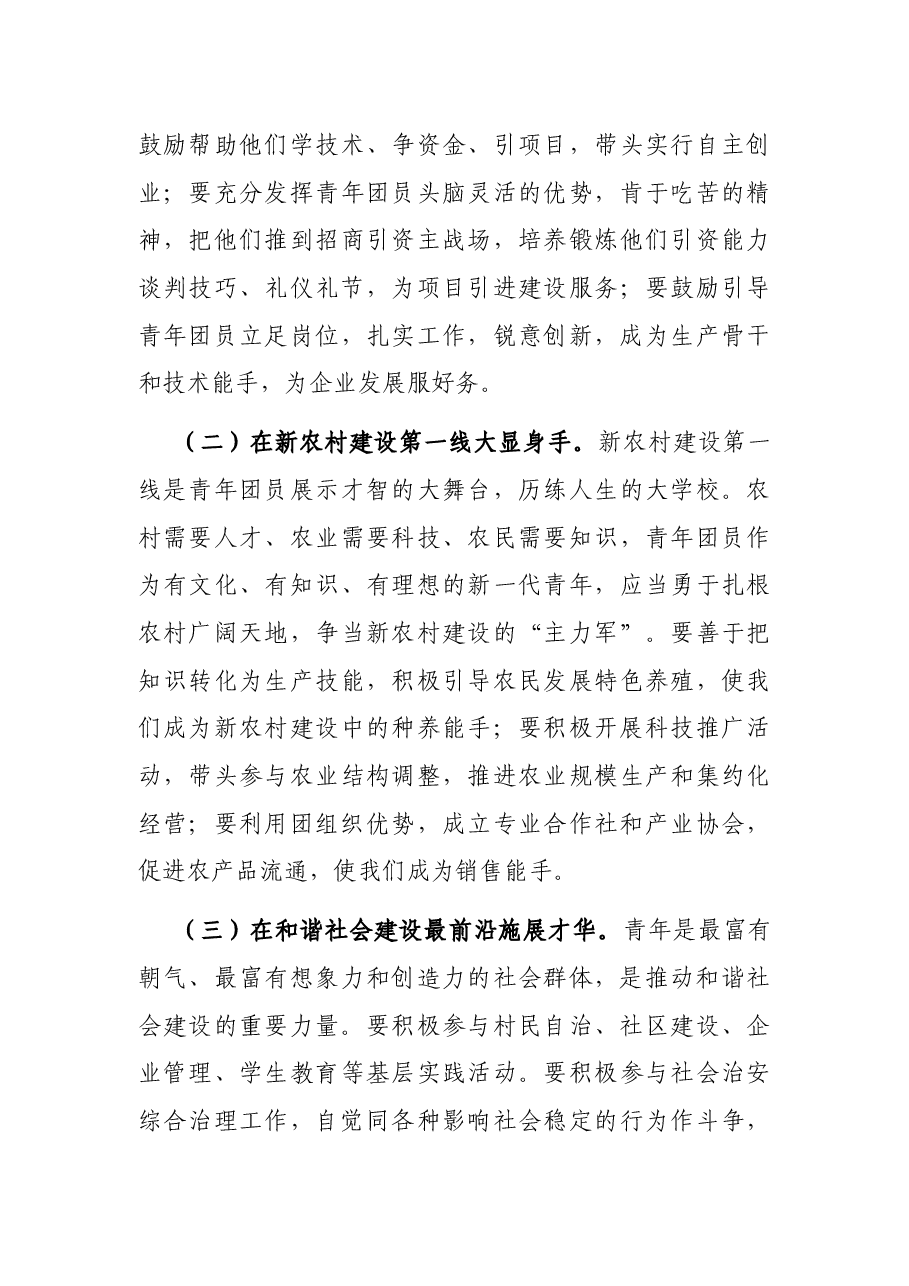 在学校团员代表座谈会上的讲话.docx,第4页预览