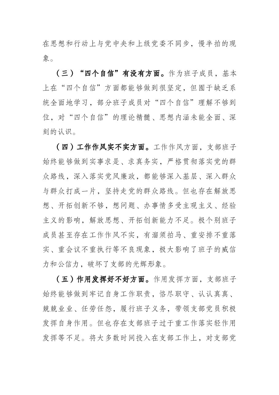 党支部“政治功能强不强”等六个方面问题专题组织生活会对照检查.docx,第3页预览