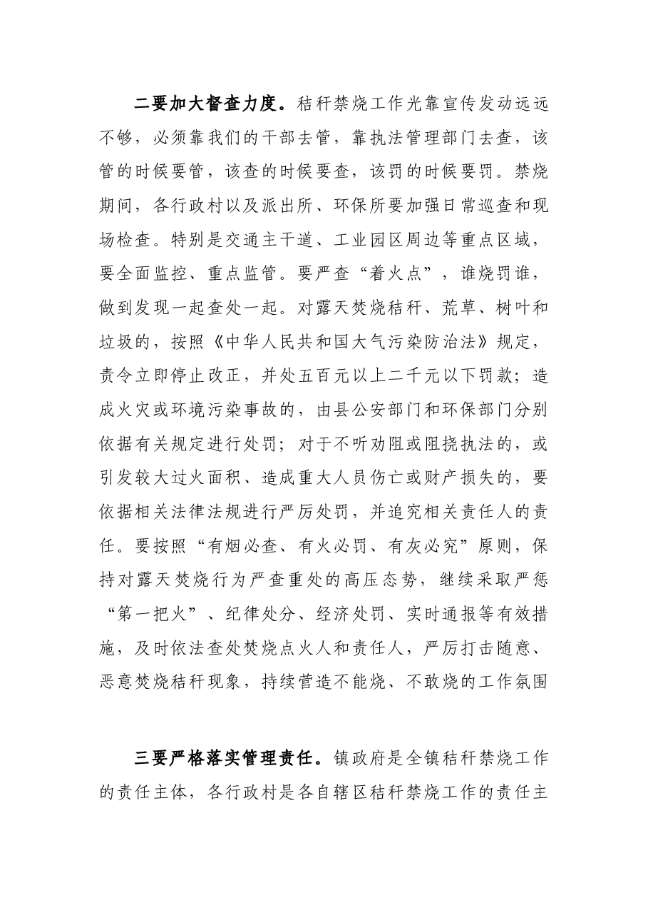 在全镇秸秆禁烧工作推进会上的讲话.docx,第2页预览