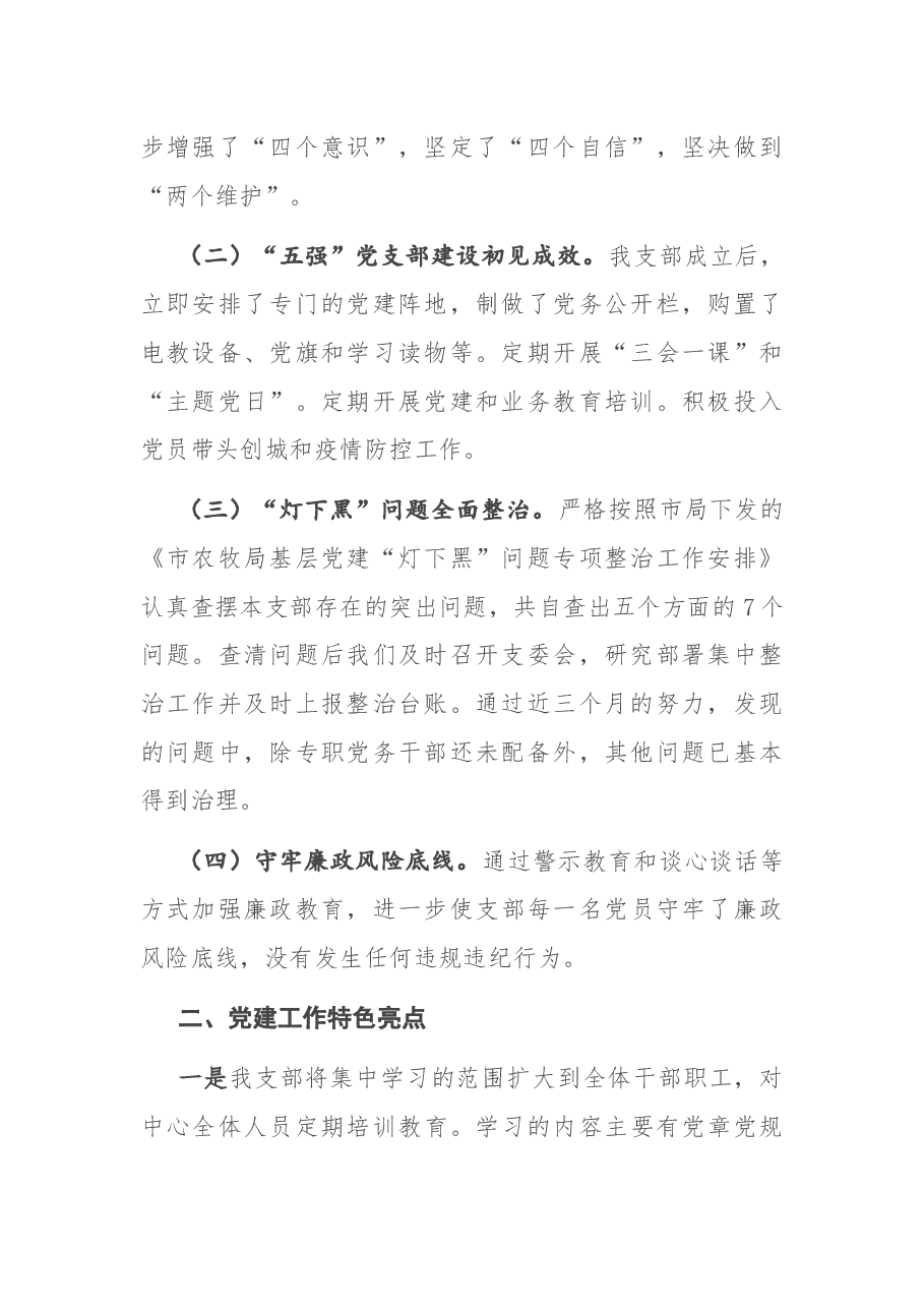 农业综合开发服务中心党支部书记2020年抓党建工作述职报告.docx,第2页预览