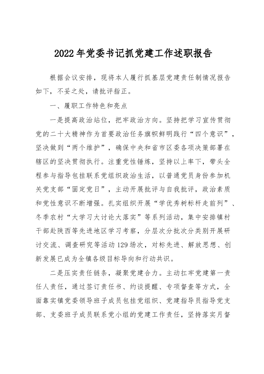2022年党委书记抓党建工作述职报告2.docx,第1页预览