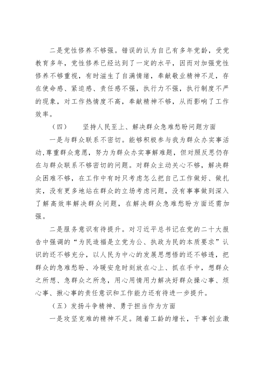 (2篇)2022-2023年度组织生活会七个方面个人对照检查材料范文.docx,第4页预览