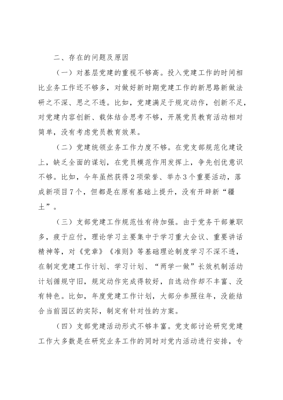 XX园区党支部2022年度抓基层党建工作述职报告.docx，第3页预览