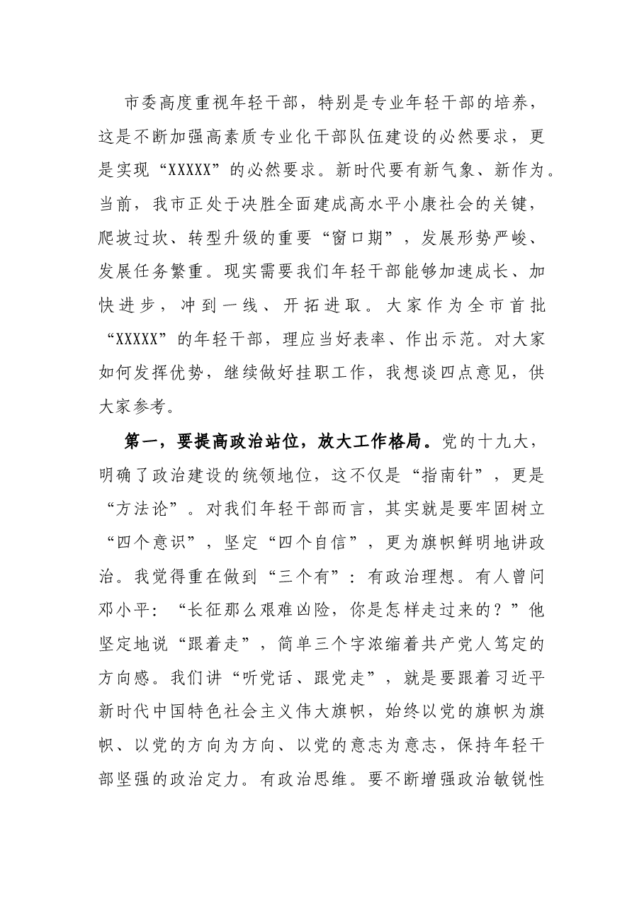 组织部长在年轻挂职干部座谈会上的讲话.docx，第2页预览