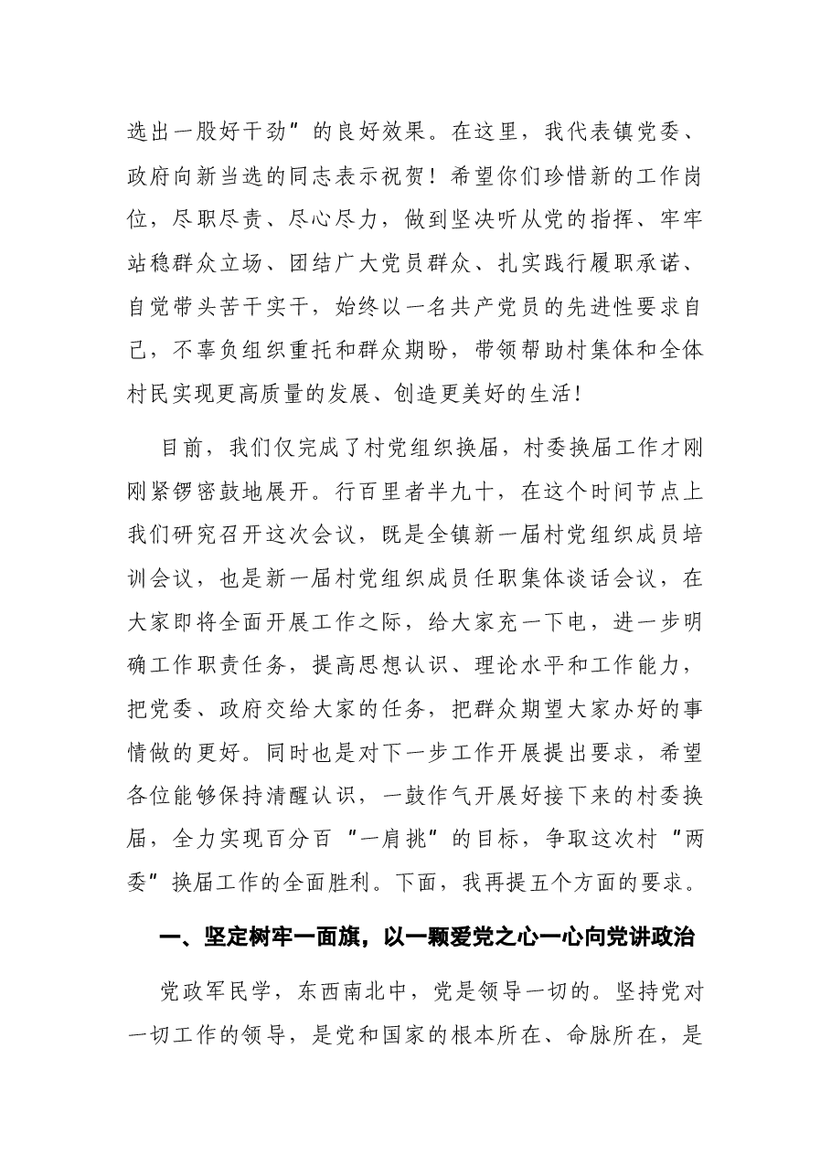 在XX镇新一届村党组织成员培训会议上的讲话提纲.docx,第2页预览