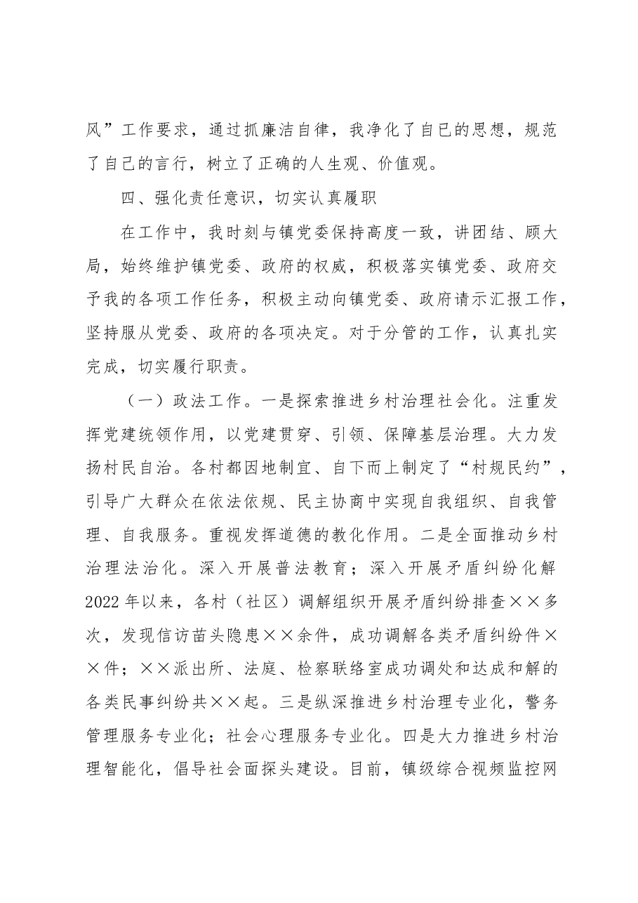 2022年乡镇政法书记(政法委员)述职述德述廉报告.docx,第3页预览
