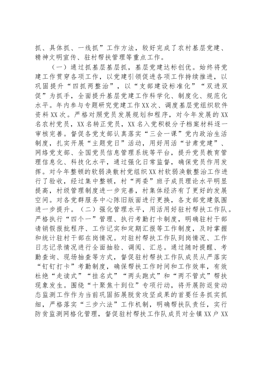 乡镇挂职党委副书记2022年度述职述廉报告.docx,第2页预览