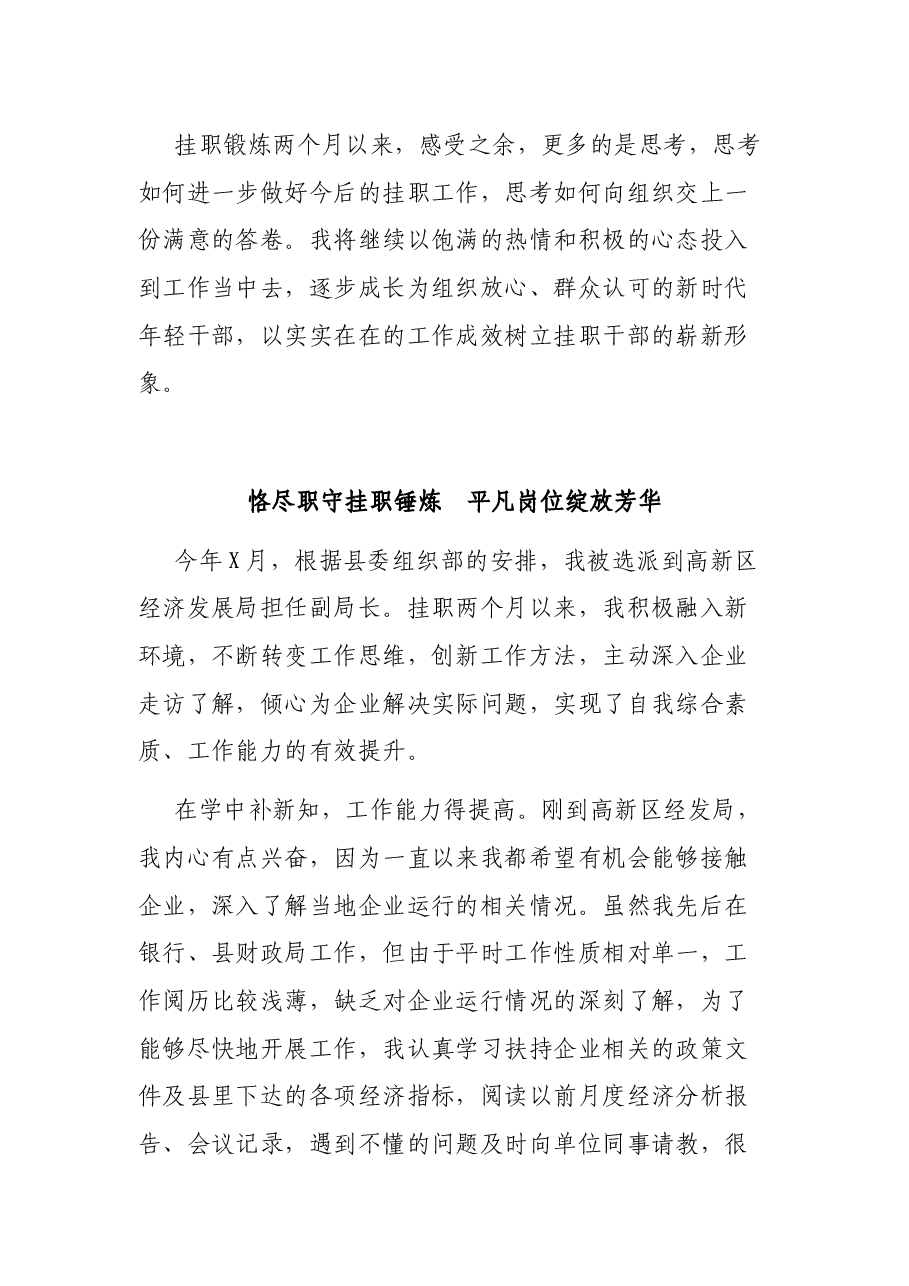 （3篇）挂职干部个人工作总结.docx，第3页预览