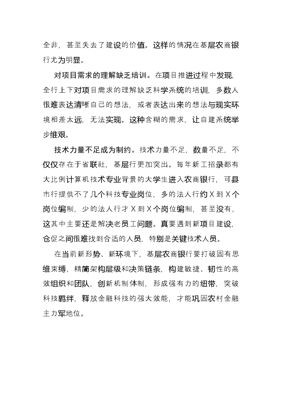 交流发言:基层农商银行金融科技建设亟待创新.docx,第3页预览